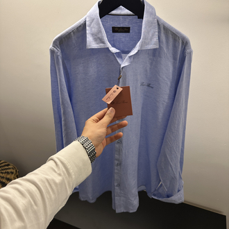 Loro Piana Blue Linen Shirt