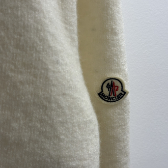 Moncler Ecru Full Wool Zip Jumper