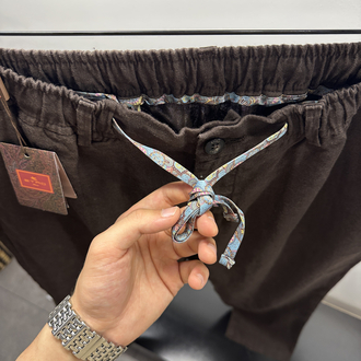 Etro Kahverengi Keten Pantolon