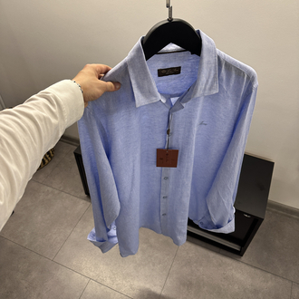 Loro Piana Blue Linen Shirt