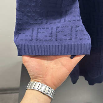 Fendi FF Logo Crew Neck Knit T-Shirt