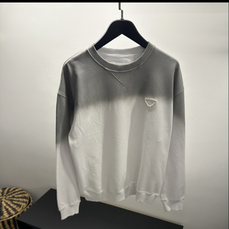 Prada Grey Washed Cotton Logo T-Shirt