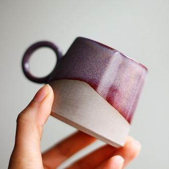 Double Türk Kahvesi Fincan - Plum