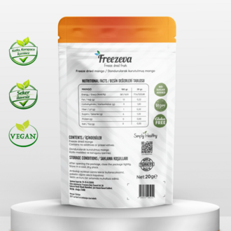 Dondurularak Kurutulmuş Mango – Freeze Dried Mango- Mango Kuru Meyve Cipsi 20 gr