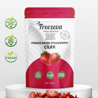 Dondurularak Kurutulmuş Dilim Çilek 15 gr - Freeze Dried Çilek Kuru Meyve Cipsi