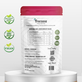 Dondurularak Kurutulmuş Dilim Çilek 15 gr - Freeze Dried Çilek Kuru Meyve Cipsi