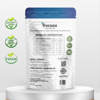 Dondurularak Kurutulmuş Yaban Mersini 20 gr – Freeze Dried Yaban Mersini Meyve Cipsi