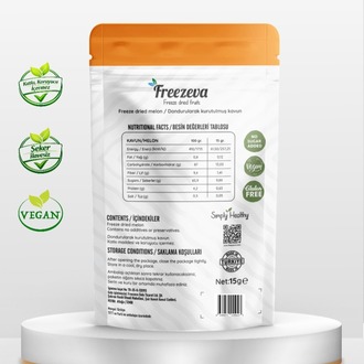 Dondurularak Kurutulmuş Kavun 15 gr – Freeze Dried Kavun- Kavun Kuru Meyve Cipsi