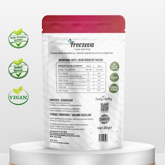 Dondurularak Kurutulmuş Böğürtlen 20 gr - Freeze Dried Böğürtlen Kuru Meyve Cipsi