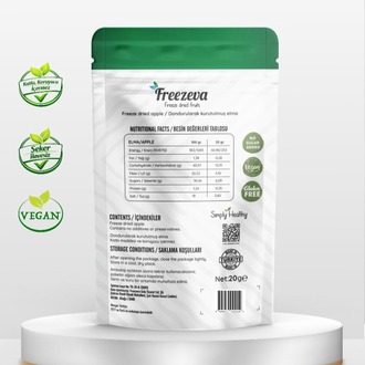 Dondurularak Kurutulmuş Elma (Kırmızı) 20 gr - Freeze Dried Elma Kuru Meyve Cipsi