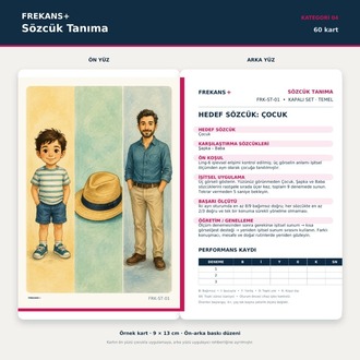 FREKANS+ Sözcük Tanıma | 60 Eğitim Kartı