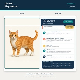 DİL:360 Hayvanlar | 48 Eğitim Kartı