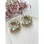 Yeşil/Gold Halka Bombe Küpe