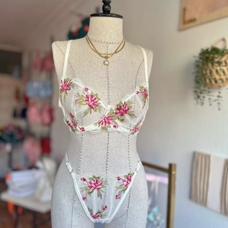 Ekru Büyük Beden Bralet Takımı