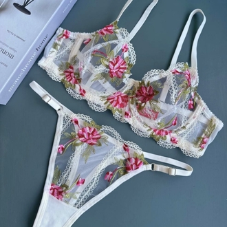 Ekru Büyük Beden Bralet Takımı