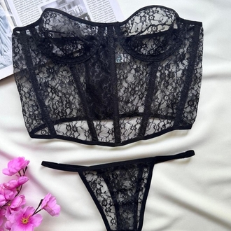 Siyah Kuğu Korse Bralet Takımı