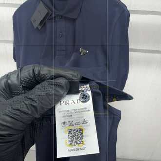 Prada Erkek Regular Fit Lacivert Polo Yaka Tişört