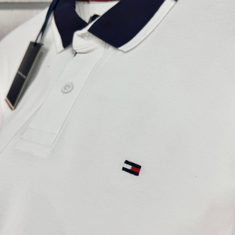 Tommy Hilfiger Erkek Regular Fit Beyaz Polo Yaka Tişört