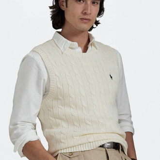 Polo Ralph Lauren Erkek Regular Fit Beyaz Yün Süveter