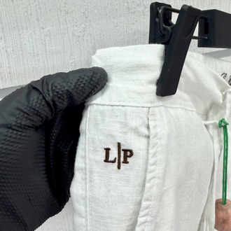 Loro Piana Erkek Regular Fit Beyaz Ham Keten Pantolon