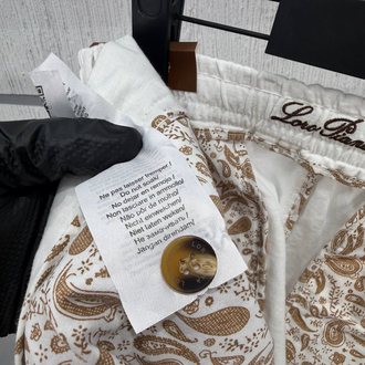 Loro Piana Erkek Regular Fit Beyaz Keten Şort