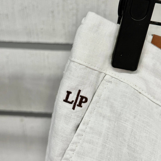 Loro Piana Erkek Regular Fit Beyaz Keten Şort
