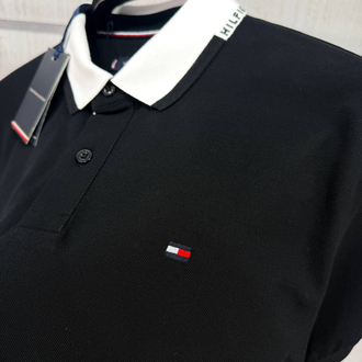Tommy Hilfiger Erkek Regular Fit Siyah Polo Yaka Tişört