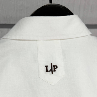 Loro Piana Erkek Regular Fit Beyaz Keten Gömlek