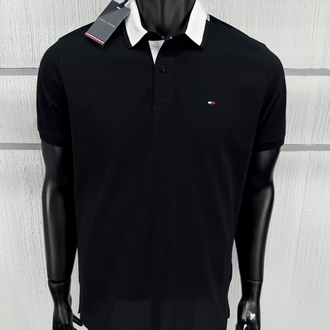 Tommy Hilfiger Erkek Regular Fit Siyah Polo Yaka Tişört