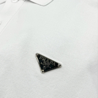 Prada Erkek Regular Fit Beyaz Polo Yaka Tişört