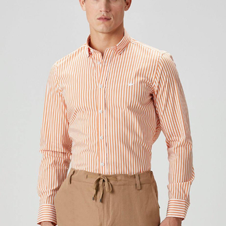 Beymen Erkek Regular Fit Oranj Keten Gömlek