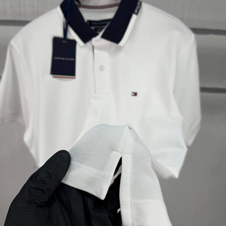 Tommy Hilfiger Erkek Regular Fit Beyaz Polo Yaka Tişört