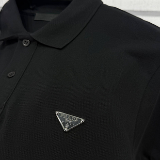 Prada Erkek Regular Fit Siyah Polo Yaka Tişört