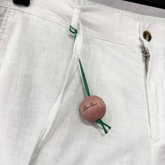Loro Piana Erkek Regular Fit Beyaz Ham Keten Pantolon