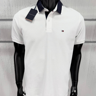 Tommy Hilfiger Erkek Regular Fit Beyaz Polo Yaka Tişört
