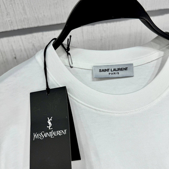 YSL Erkek Regular Fit Beyaz Tişört