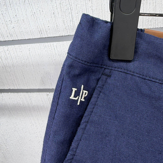 Loro Piana Erkek Regular Fit Lacivert Keten Şort