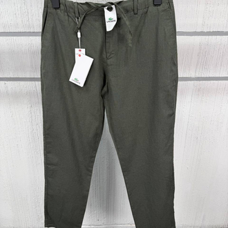 Lacoste Erkek Regular Fit Yeşil Ham Keten Pantolon