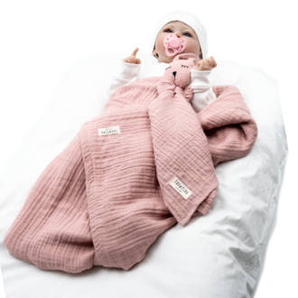 From Pera Pudra Pembe Renk %100 Pamuk 5’li Müslin Bebek Hediye Seti – Oeko-Tex® Sertifikalı