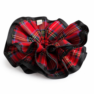 From Pera Royal Tartan 4 Katmanlı Premium Saç Tokası -Siyah Grogren Biye
