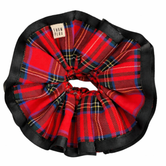 From Pera Royal Tartan 4 Katmanlı Premium Saç Tokası -Siyah Grogren Biye