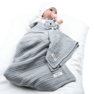 From Pera Gri Renk %100 Pamuk 5’li Müslin Bebek Hediye Seti – Oeko-Tex® Sertifikalı