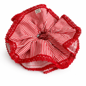 From Pera Rouge Stripe Premium Lastikli 4 Katmanlı Toka