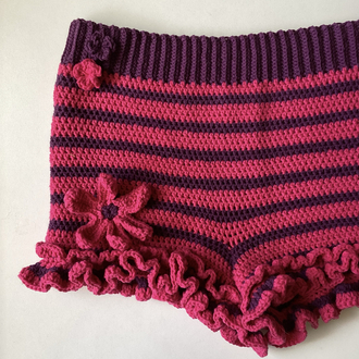 pembe mor çizgili mikro şort