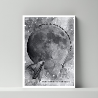 Fly Me to the Moon Posteri- Dijital Ürün