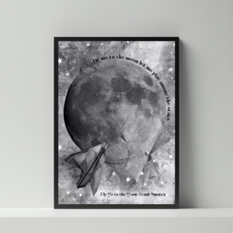 Fly Me to the Moon Posteri- Dijital Ürün