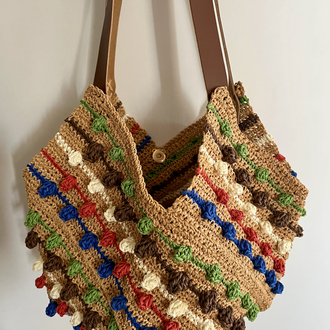 El Örgüsü Kağıt İp Bulmaca Çanta - Renkli Puzzle Bag