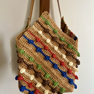 El Örgüsü Kağıt İp Bulmaca Çanta - Renkli Puzzle Bag