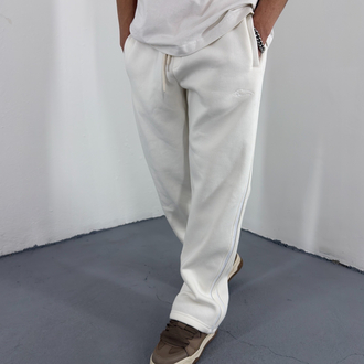 Yanı Şeritli Baggy Eşofman Beyaz (ŞARDONLU)
