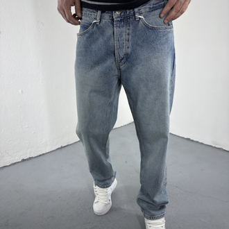 Yıkamalı Mavi Baggy Jean 